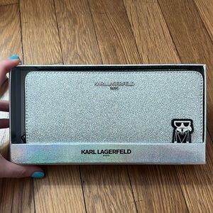 Karl lagerfeld BRAND NEW silver sparkle clutch